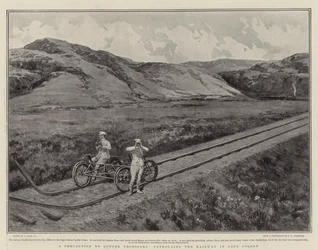 Uma precaução não é mais necessária, patrulhando a estrada de ferro em Cape Colony